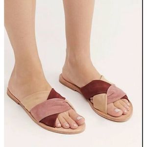 🌸Free People Rio Vista Color Block Suede Sandals